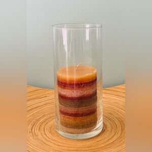 Glass Candle Display Holder with Multicolor Candle